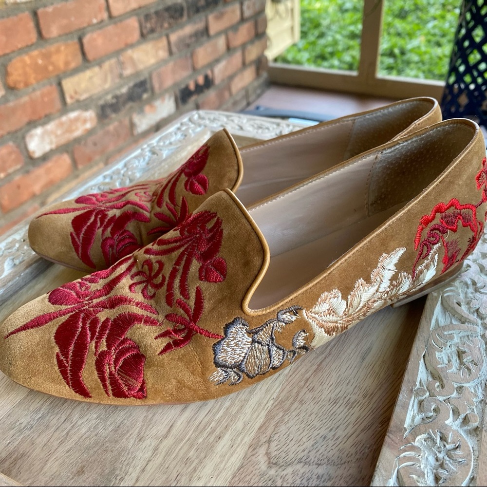 Anthropologie Billy Ella Embroidered Loafers - Picture 2 of 11